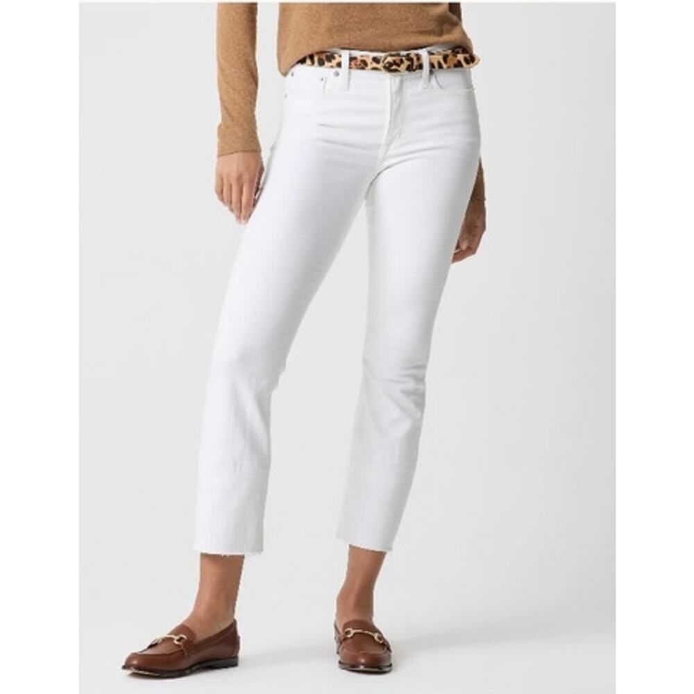 NWT J. Crew Tall Flare Crop Jean In Signature Stretch White 31T